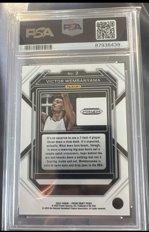 2023 Victor Wembanyama PSA 10 Panini PRIZM Draft picks Basketball Card #2 view 2