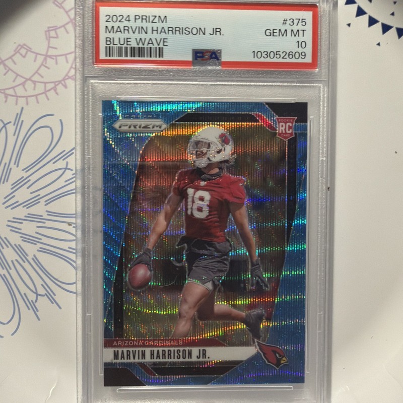 2024 Panini Prizm - Marvin Harrison Jr. Blue Wave PSA 10
