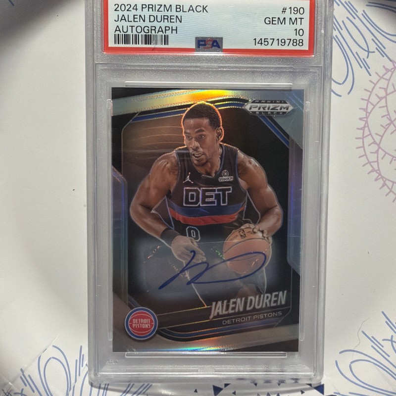 2024 Panini Prizm Black - Jalen Duren Autograph PSA 10