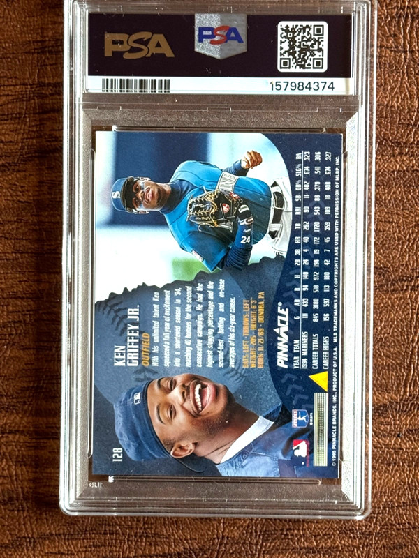 Ken Griffey Jr. 1995 Pinnacle #128 PSA 9 Mint view 2
