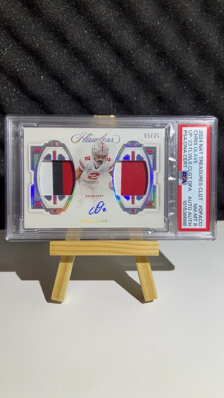 2024 NT Collegiate - Chris Olave ‘23 Flawless Dual Patch Auto /25 - PSA 8