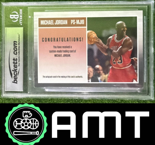 Michael Jordan Signed Cut Auto Patch Logoman 1/1 Beckett BAS Authentic Bulls view 2