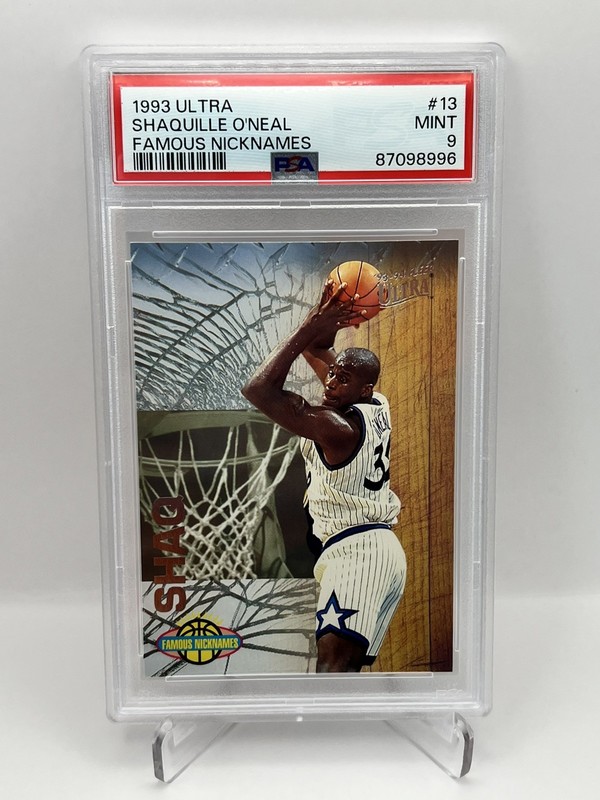 SHAQ🔥 1993-94 Fleer Ultra Famous Nicknames Shaquille O'Neal #13🔥PSA 9 MINT view 2