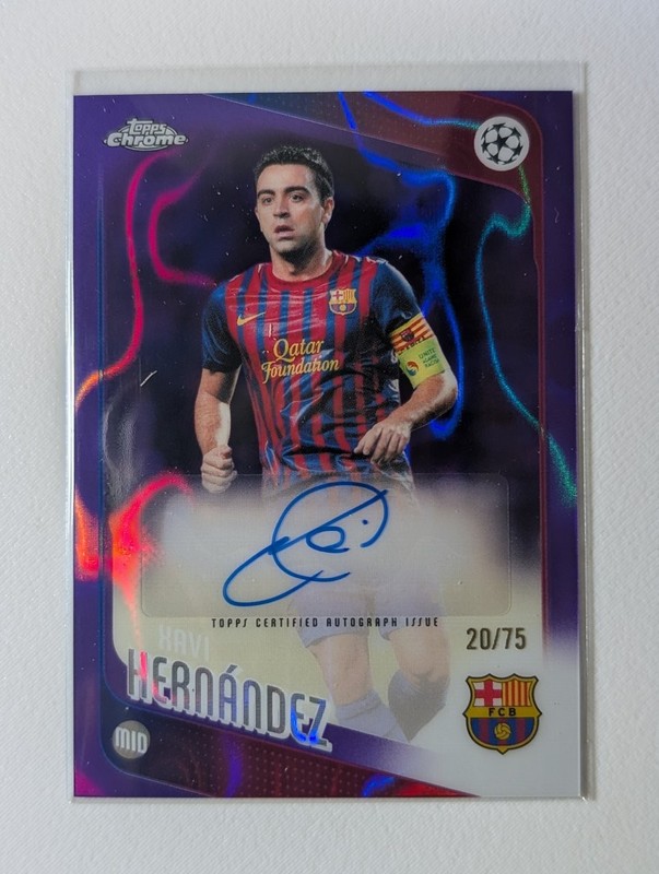 2025 Topps Chrome UCC Xavi Hernandez Purple Lava /75 Autograph Auto #CLA-XH