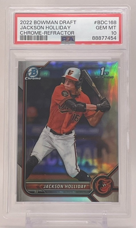 2022 Bowman Draft 1st Jackson Holliday #BDC168 (RC) CHROME-REFRACTOR PSA10