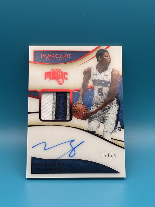 2019-20 Panini Immaculate Patch Auto Red /25 Mo Bamba #PA-MBB Patch Auto view 1