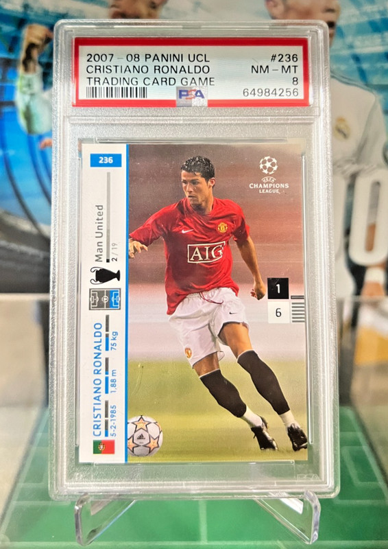 2007-08 Panini UEFA Champions League TCG #236 Cristiano Ronaldo PSA 8