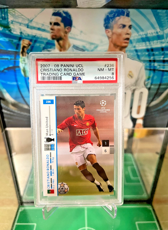 2007-08 Panini UEFA Champions League TCG #236 Cristiano Ronaldo PSA 8 view 2