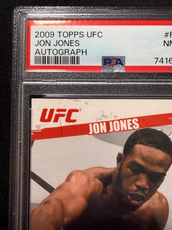2009 Topps UFC JON JONES Auto RC Rookie PSA 8 #FA-JJ view 2