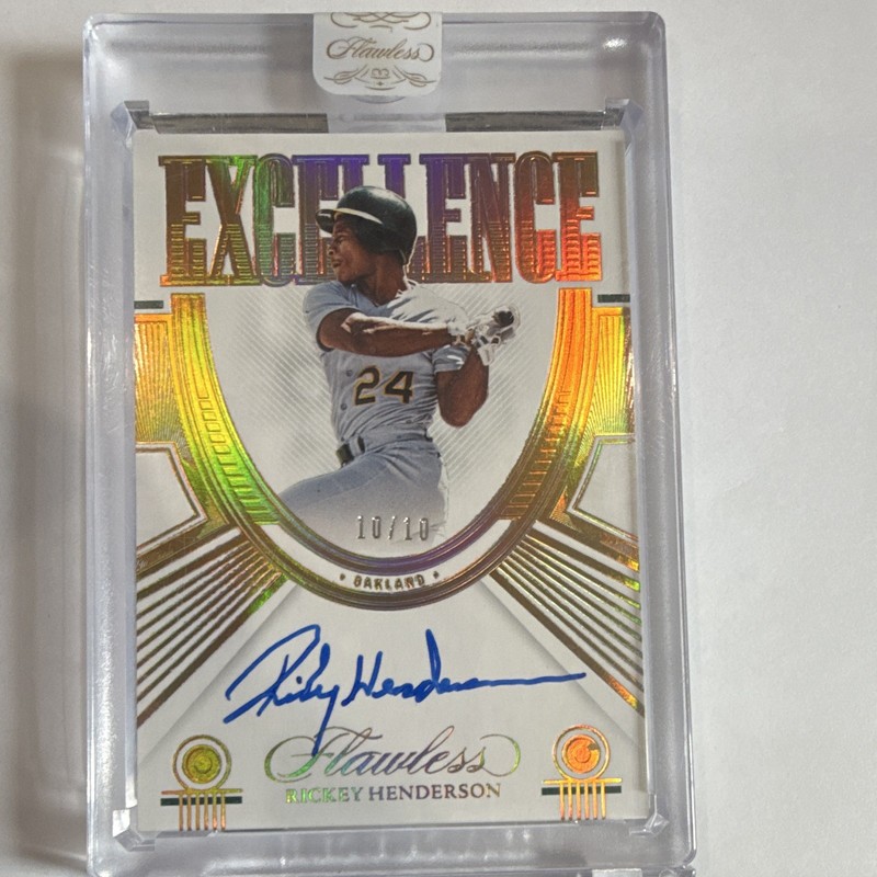 Panini 2023 Flawless Baseball Rickey Henderson Excellence ES-RH Auto 10/10 A's🔥
