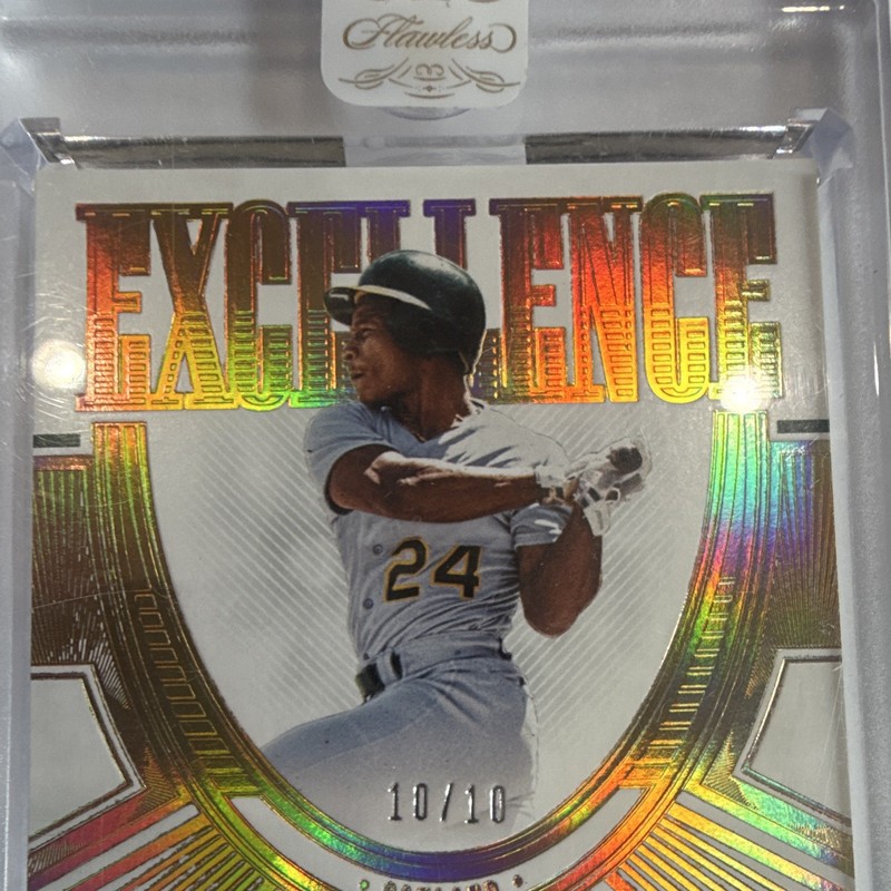 Panini 2023 Flawless Baseball Rickey Henderson Excellence ES-RH Auto 10/10 A's🔥 view 2