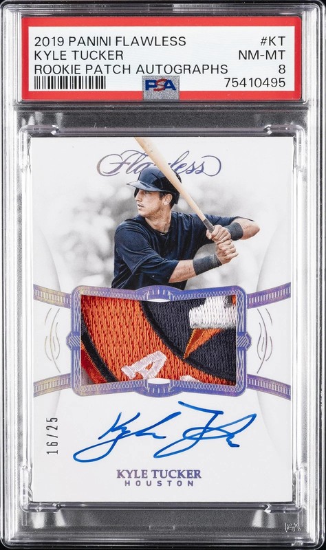 2019 PANINI FLAWLESS RPA #KT KYLE TUCKER ROOKIE RC /25 PSA 8 AUTO PSA 8