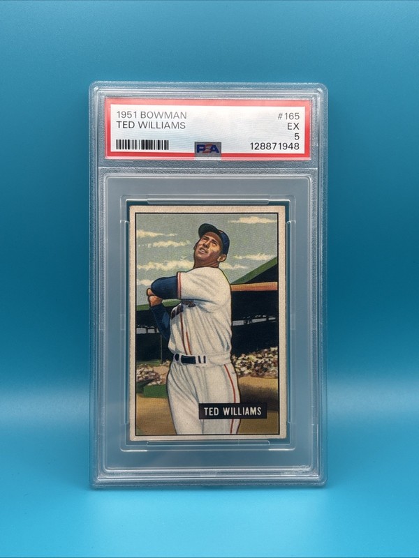 1951 Bowman Ted Williams #165 Red Sox PSA 5 NEW LABEL - WELL CENTERED