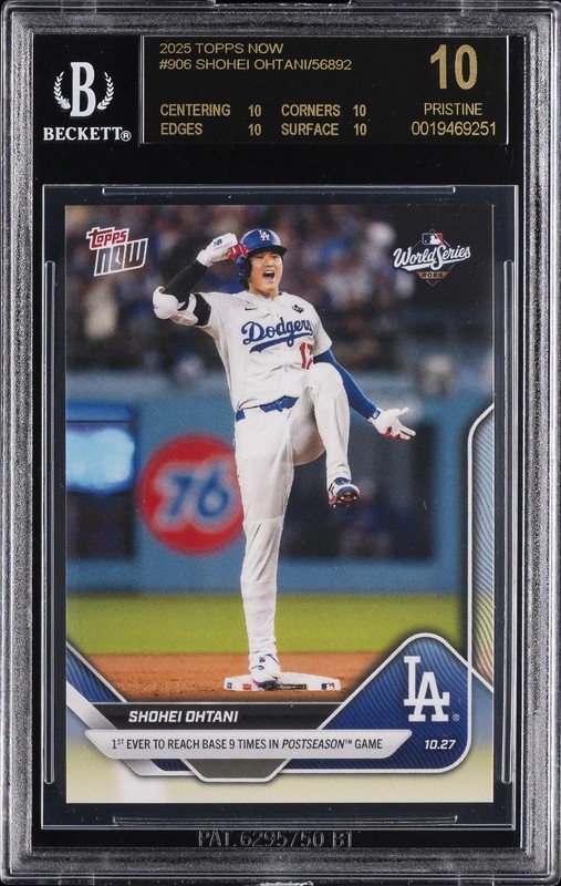 2025 TOPPS NOW #906 SHOHEI OHTANI BGS 10 BLACK LABEL