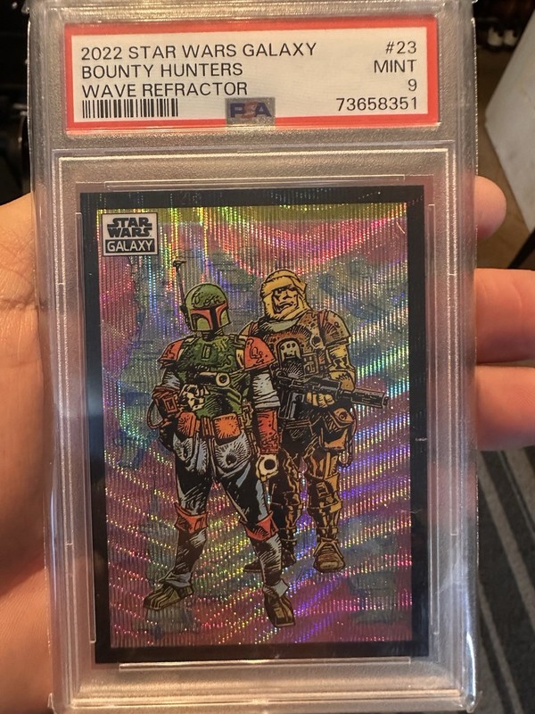 2022 STAR WARS GALAXY BOUNTY HUNTERS 23 WAVE REFRACTOR /99 Psa 9