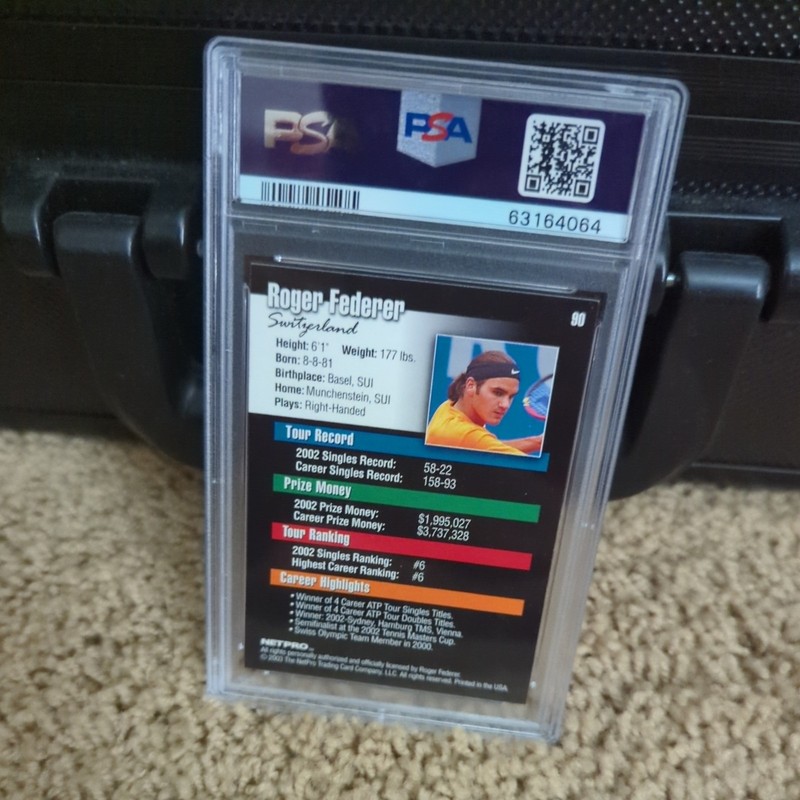 NetPro 2003 Roger Federer #90 Rookie Base Set PSA 9 Tennis Switzerland view 2