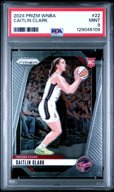 Caitlin Clark Fever 2024 Panini Prizm Rookie Card #22 PSA 9 Mint view 1