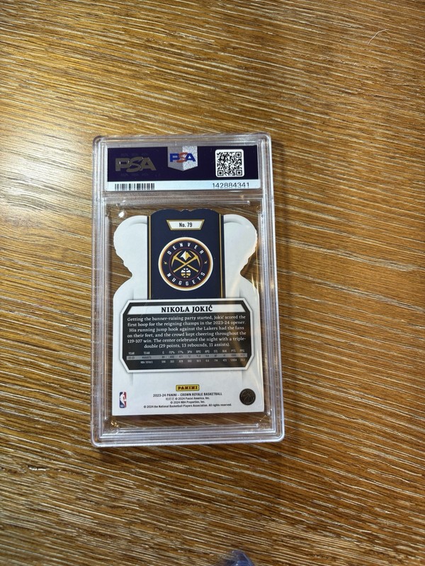 2023-24 Crown Jokic Crystal Gold /10 PSA 8 view 2