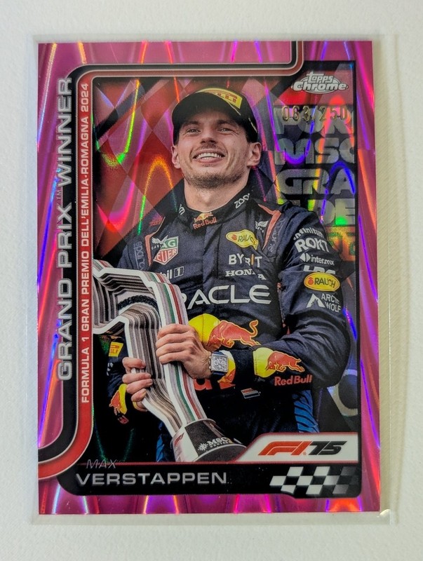 2025 Topps Chrome Formula 1 F1 Max Verstappen Pink RayWave /250 #99