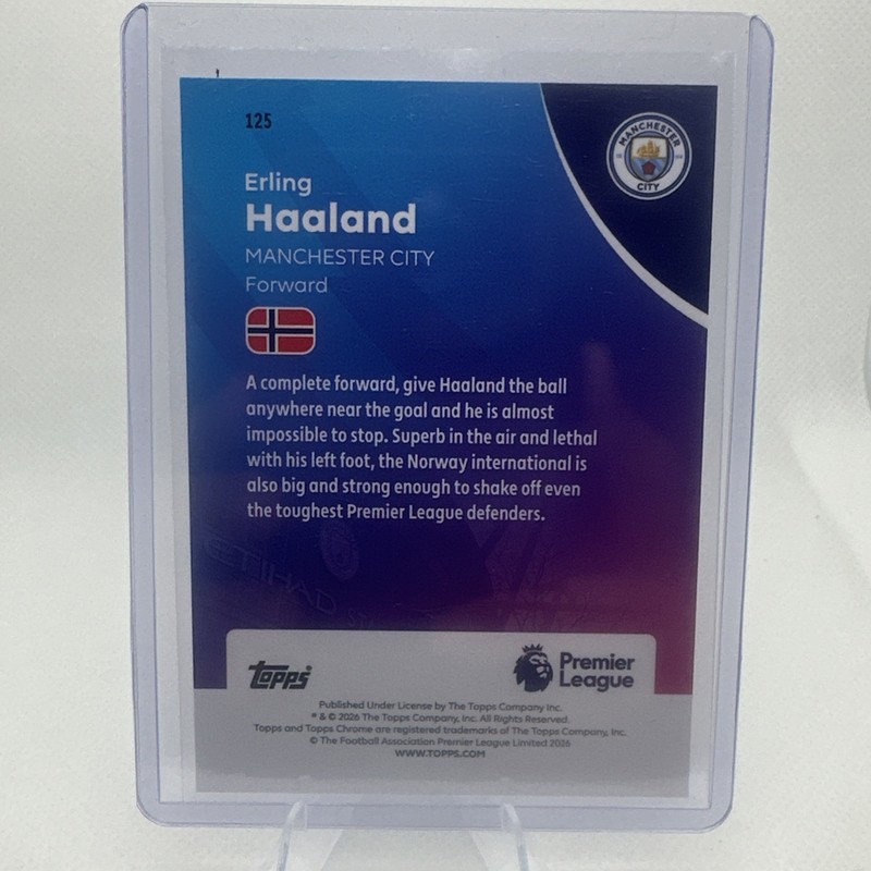 2025-26 Topps Chrome Sapphire Edition Premier League - Erling Haaland #125 view 2