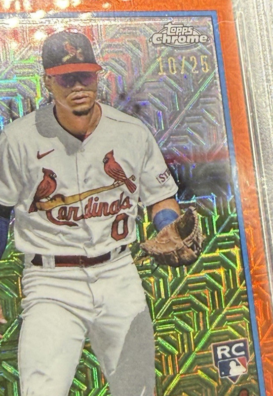2024 Topps Chrome Silver Pack Masyn Winn Rookie Orange Refractor /25 #30 PSA 10 view 2