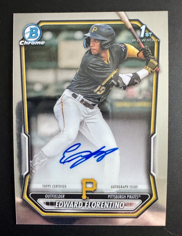 2026 Bowman Chrome Edward Florentino 1st Prospect Auto #CPA-EF Pirates
