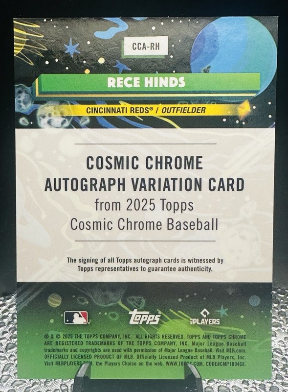 2025 Topps Cosmic Chrome - Autographs Rece Hinds Eclipse /10 Bookend 🌎 view 2