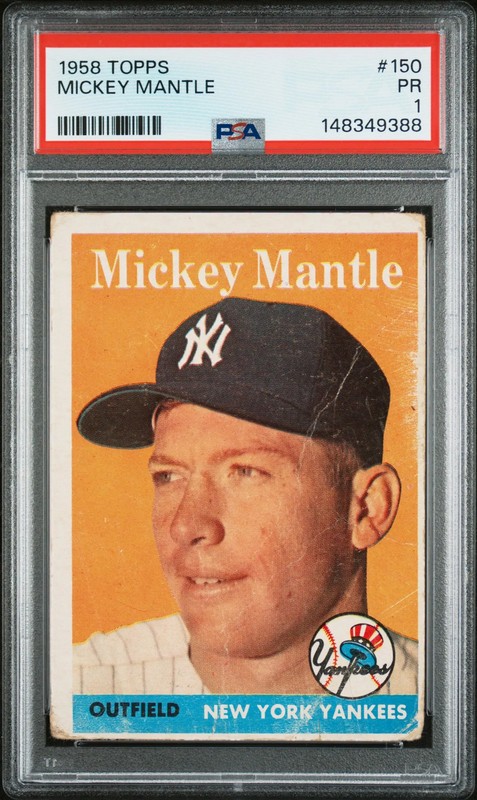 1958 Topps #150 - Mickey Mantle PSA 1 PR