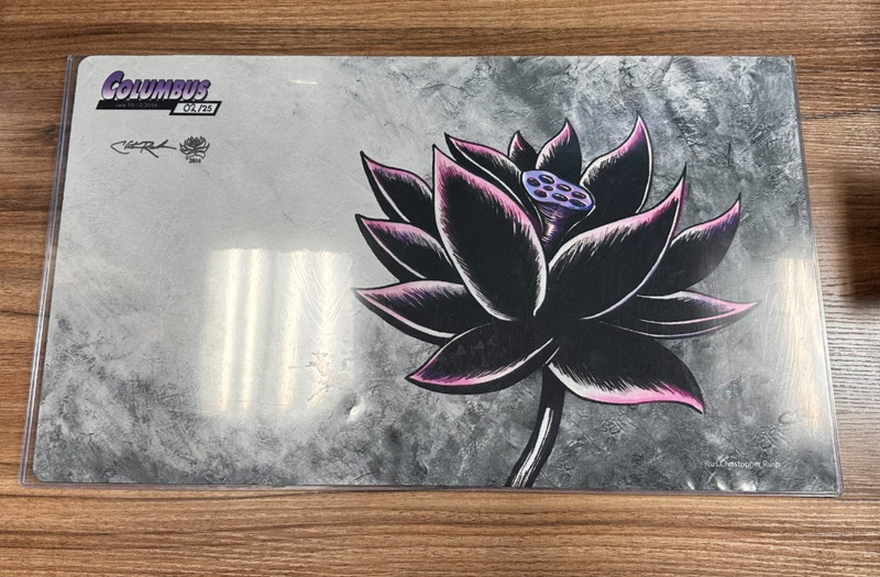 Black Lotus #2 of 25 Magic the Gathering Playmat Signed by Christopher Rush
