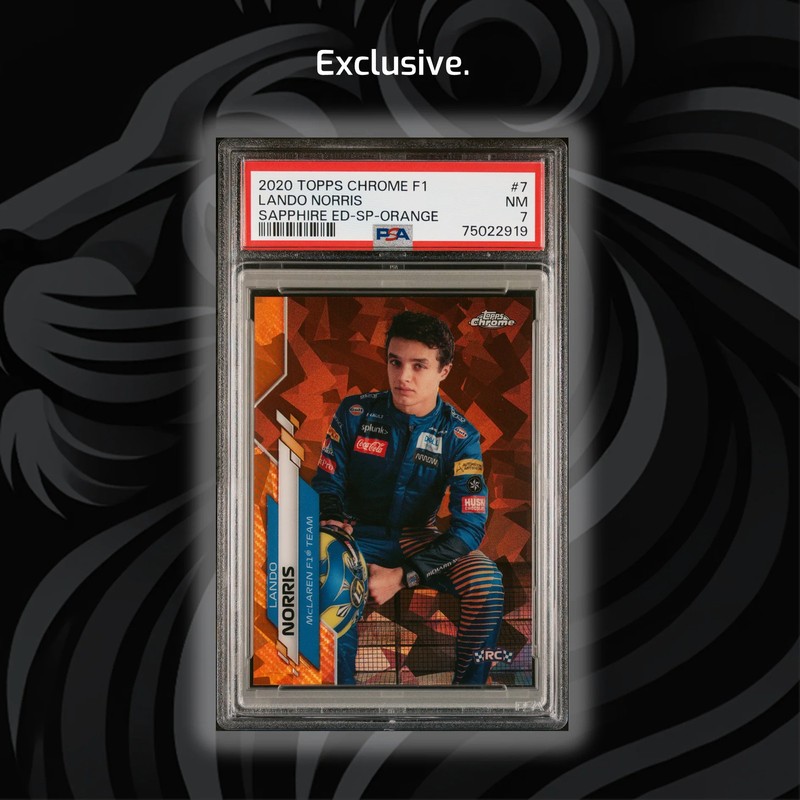 PSA 7 /25 Lando Norris #7 - 2020 Chrome F1 - Sapphire Edition SP Orange