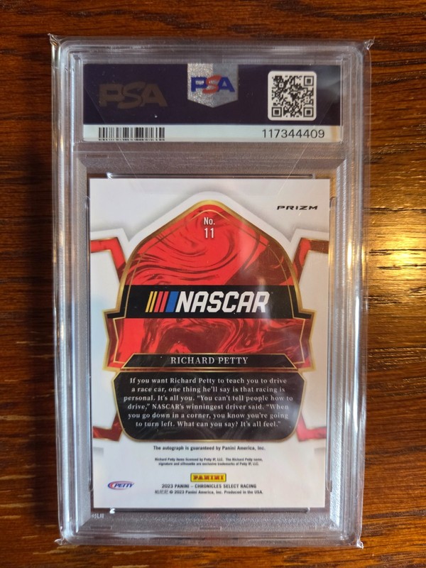 2023 Select Prizm Richard Petty On Card Autograph Auto PSA 10 GEM MINT POP 1 view 2