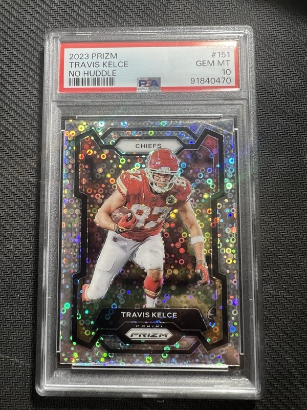 Travis Kelce No Huddle 151 Kansas City Chiefs 2023 Panini Prizm | PSA 10 view 1