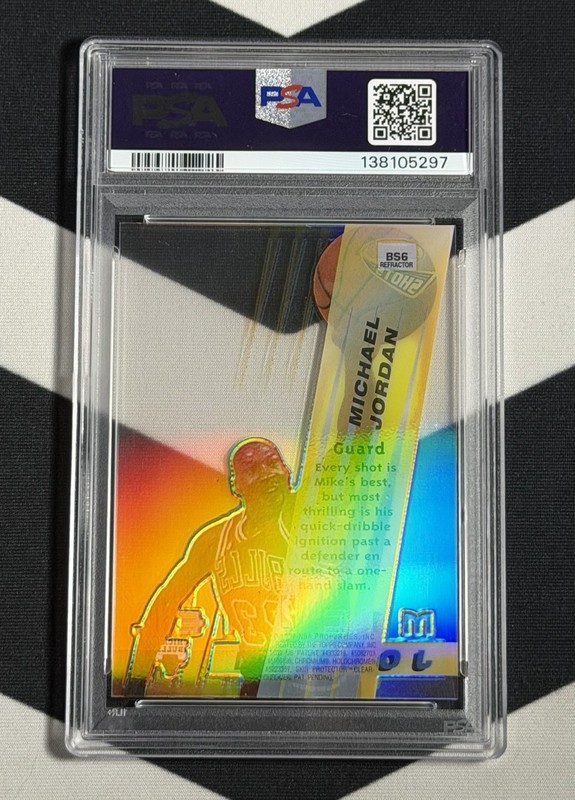 1996 Bowman Best Shots Michael Jordan Refractor PSA 9 Mint #BS6 RARE view 2