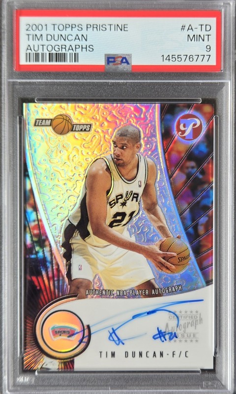 2001-02 Topps Pristine Autographs Tim Duncan SSP Auto #A-TD PSA 9 Mint🔥📈 