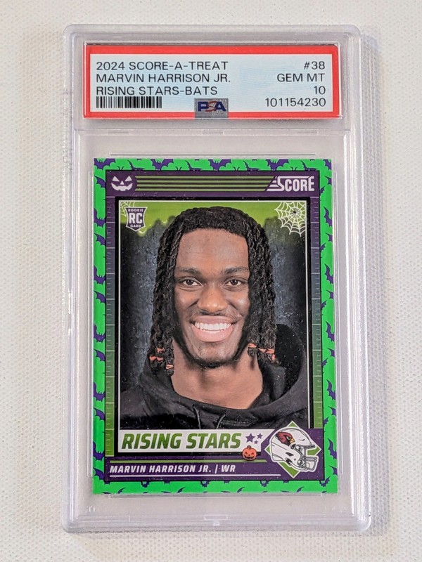 PSA 10 💎 Marvin Harrison Jr. RC 2024 Panini Score-A-Treat - Green Bats