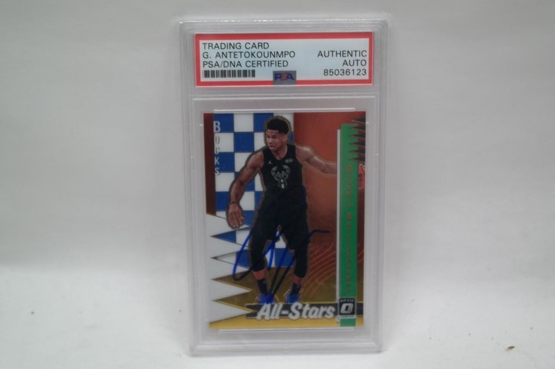 Giannis Antetokounmpo 2018-19 Panini Donruss Optic All Star Autograph DNA PSA