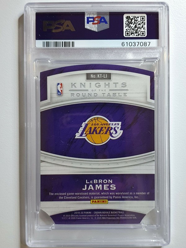 2019 Crown Royale Lebron James #PATCH Game Worn Jersey - PSA 9 (POP 5) view 2