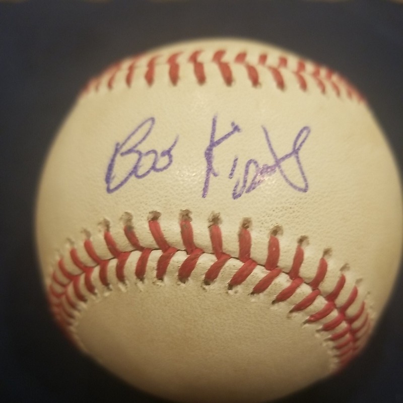 Bob kipper signed baseball autographed game used romlb ball major league auto
