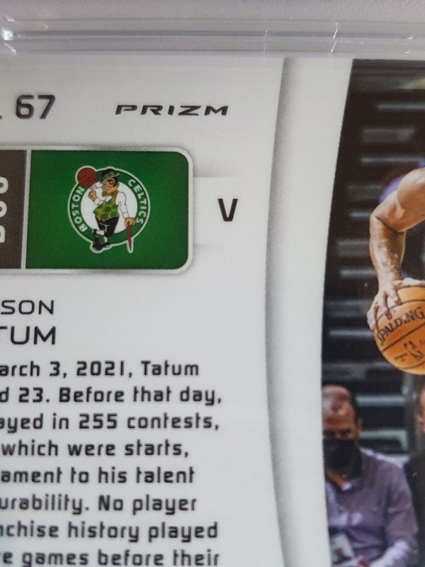 2020 Spectra Jayson Tatum #67 VARIATION CELESTIAL Prizm /99 - PSA 9 (POP 1) view 2