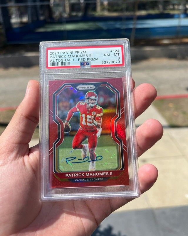 2020 Prizm Patrick Mahomes Red Prizm Auto #/5 Kansas City Chiefs POP 2 MVP