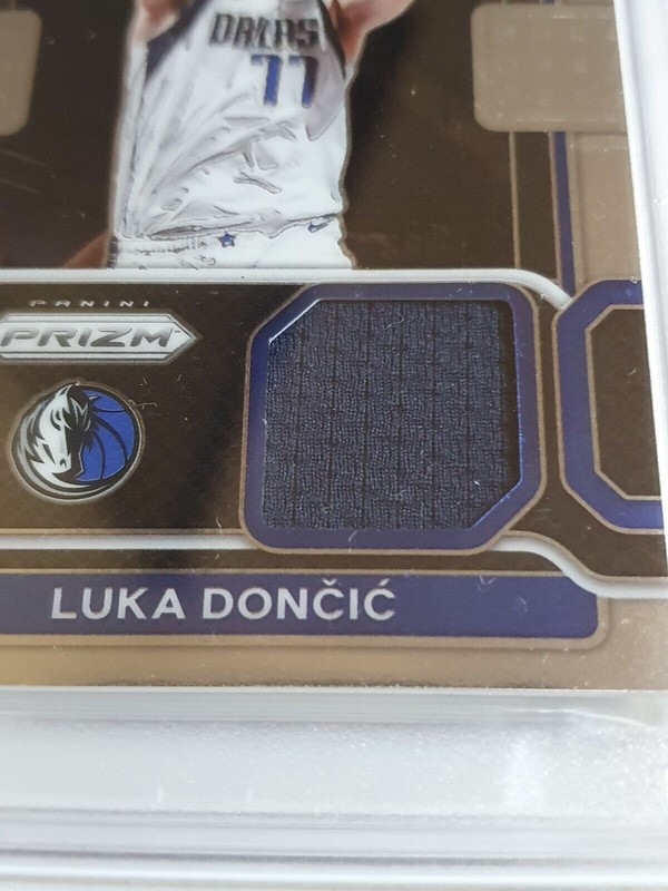 2021 Prizm Luka Doncic #PATCH Game Worn Jersey Swatch - PSA 9 (POP 4) view 2