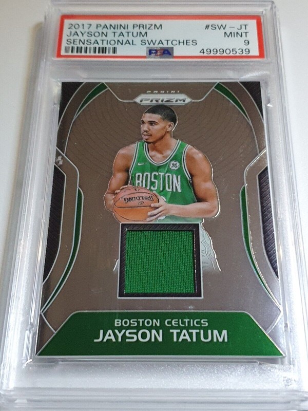 2017 Panini Prizm Jayson Tatum Rookie #PATCH Game Worn Jersey - PSA 9 (LOW POP)