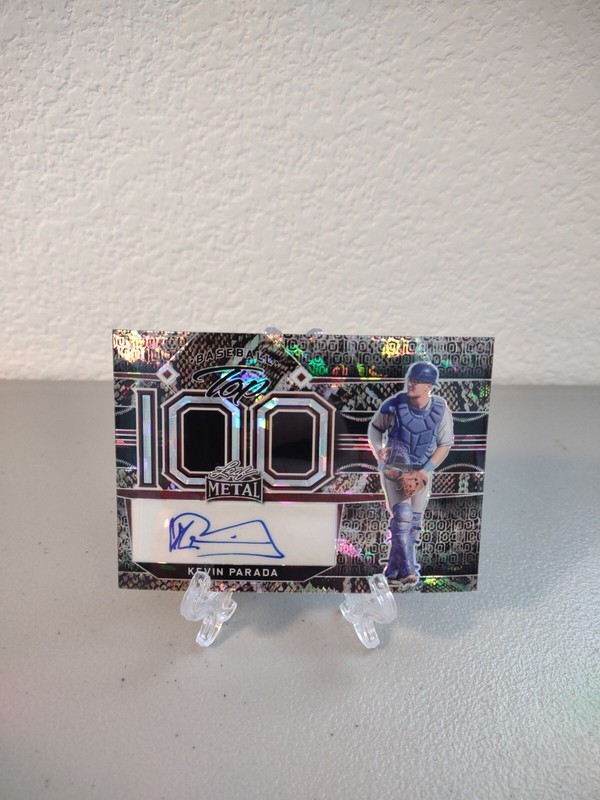 2022 Leaf Metal Kevin Parada Top 100 Snakeskin Crystals 1/1 Auto view 1