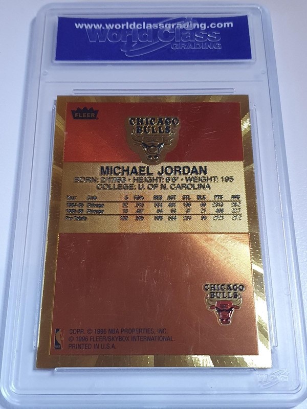1996 Fleer Michael Jordan REFRACTOR GOLD 10th Anniversary Rookie - Gem Mint 10 view 2