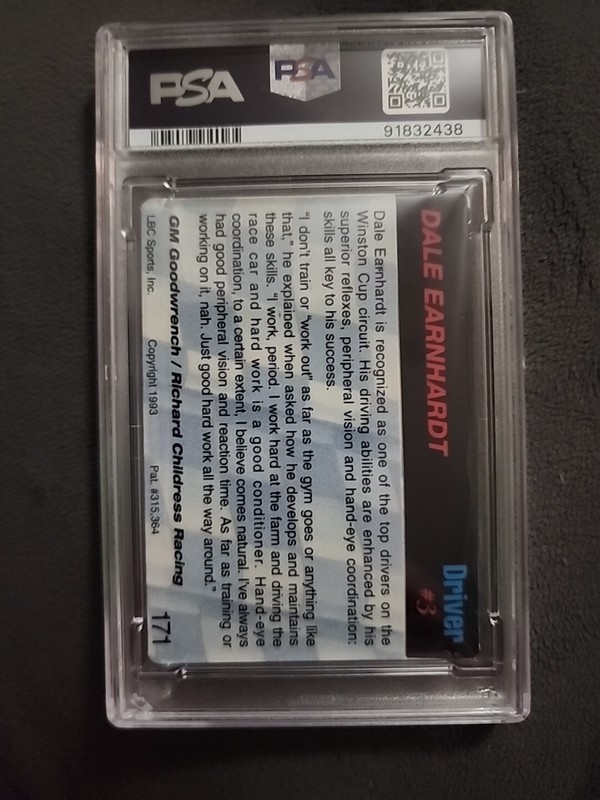 1993 Action Packed Racing #171 Dale Earnhardt Sr PSA 5 PSA/DNA 8 AUTO view 2