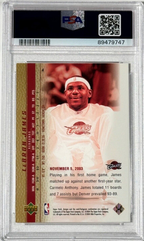 LeBron James 2003 UD Phenomenal Beginnings Gold Facsimile Auto /100 #4 RC PSA 🔥 view 2