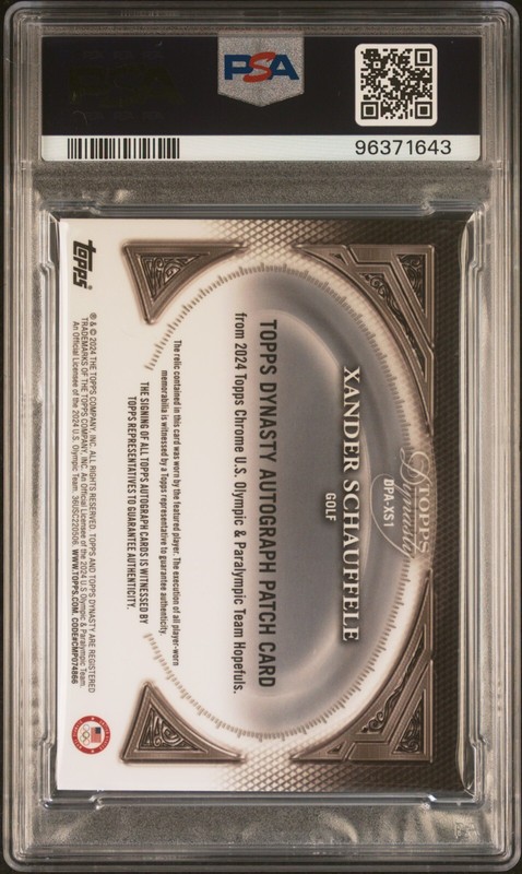 2024 TOPPS CHROME XANDER SCHAUFFELE DYNASTY PSA 10 AUTO PATCH #03/10 #DPA-XS1 view 2