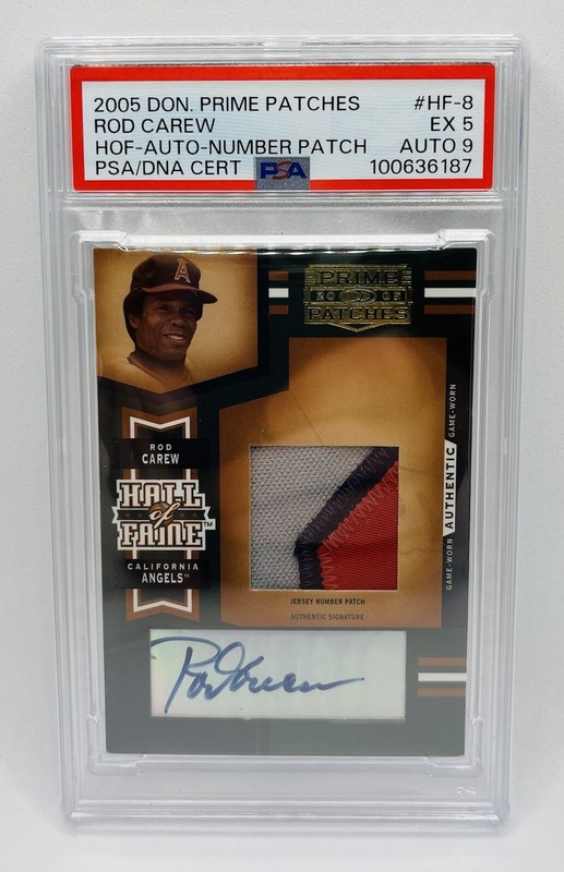 2005 Prime Patches Rod Carew GAME WORN 3 Color Patch Auto /25 PSA Slabbed! HOF!