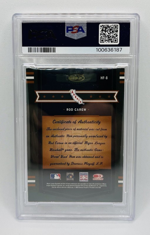 2005 Prime Patches Rod Carew GAME WORN 3 Color Patch Auto /25 PSA Slabbed! HOF! view 2