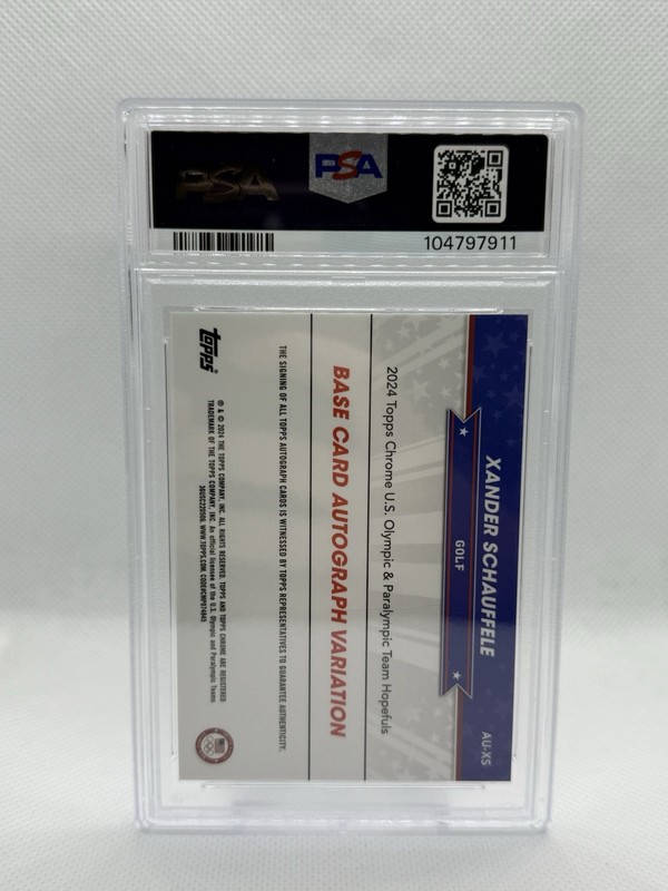 2024 Topps Chrome US Olympic Xander Schauffele Refractor Auto /38 PSA 10 #AUXS view 2